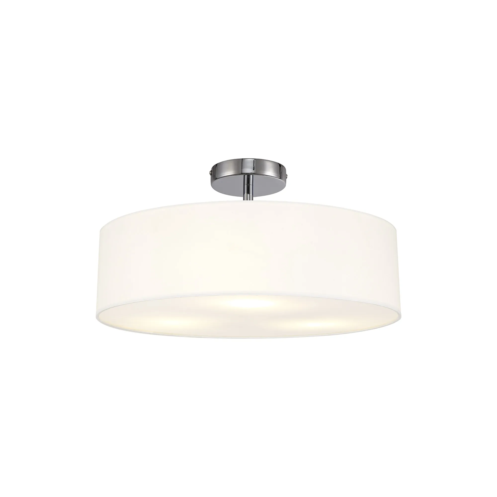 DK0697  Baymont 45cm, Semi Flush 3 Light Polished Chrome, White